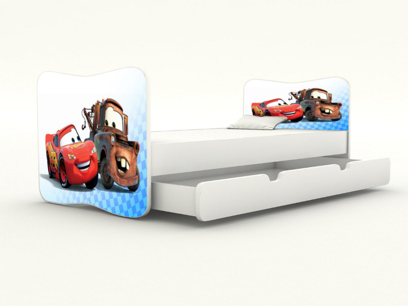 Detská posteľ 160x80 bez bočnice + šuflík Cars MCQ